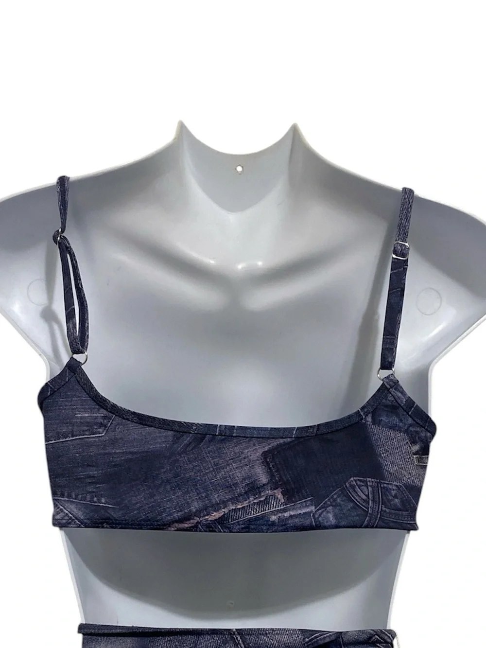 Frankie’s Bikinis Denim Print Dallas Top
